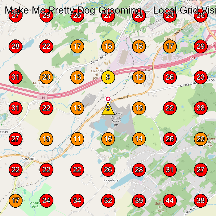 Make Me Pretty Dog Grooming GeoGrid visibility map for Pet Groomer in Port Jervis